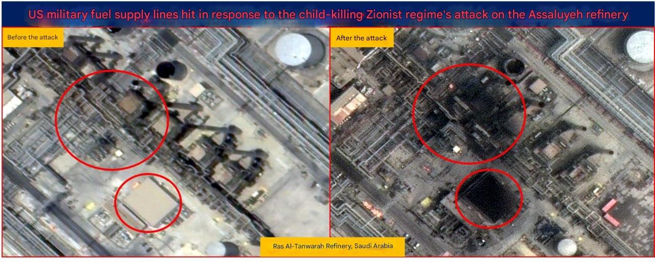 Ras Tanura Refinery — New Iranian Strikes, IRGC Satellite Confirmation — satellite evidence