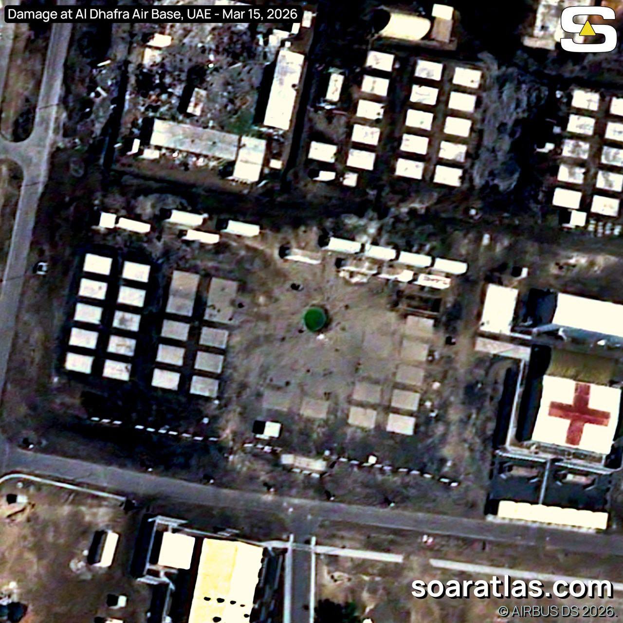 Central Ammunition Depot (evacuation-level damage) — satellite evidence