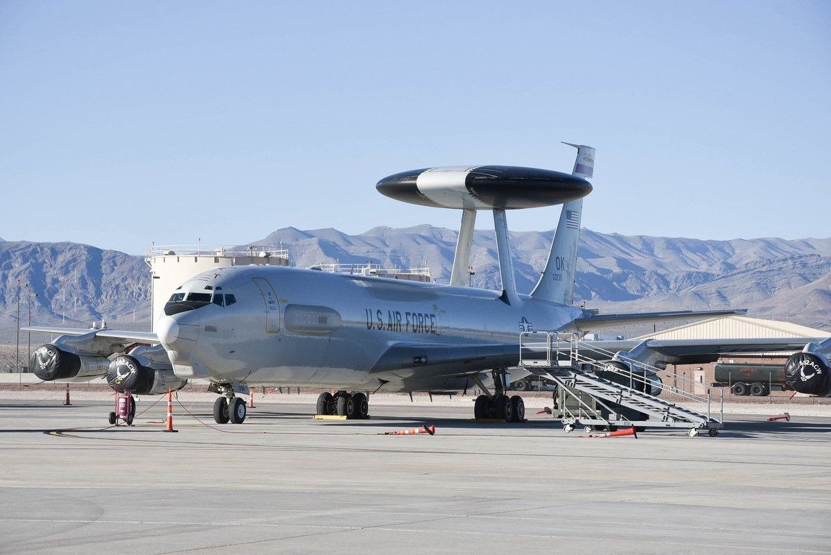KC-135 tanker fleet + E-3 Sentry AWACS, Prince Sultan Air Base — satellite evidence