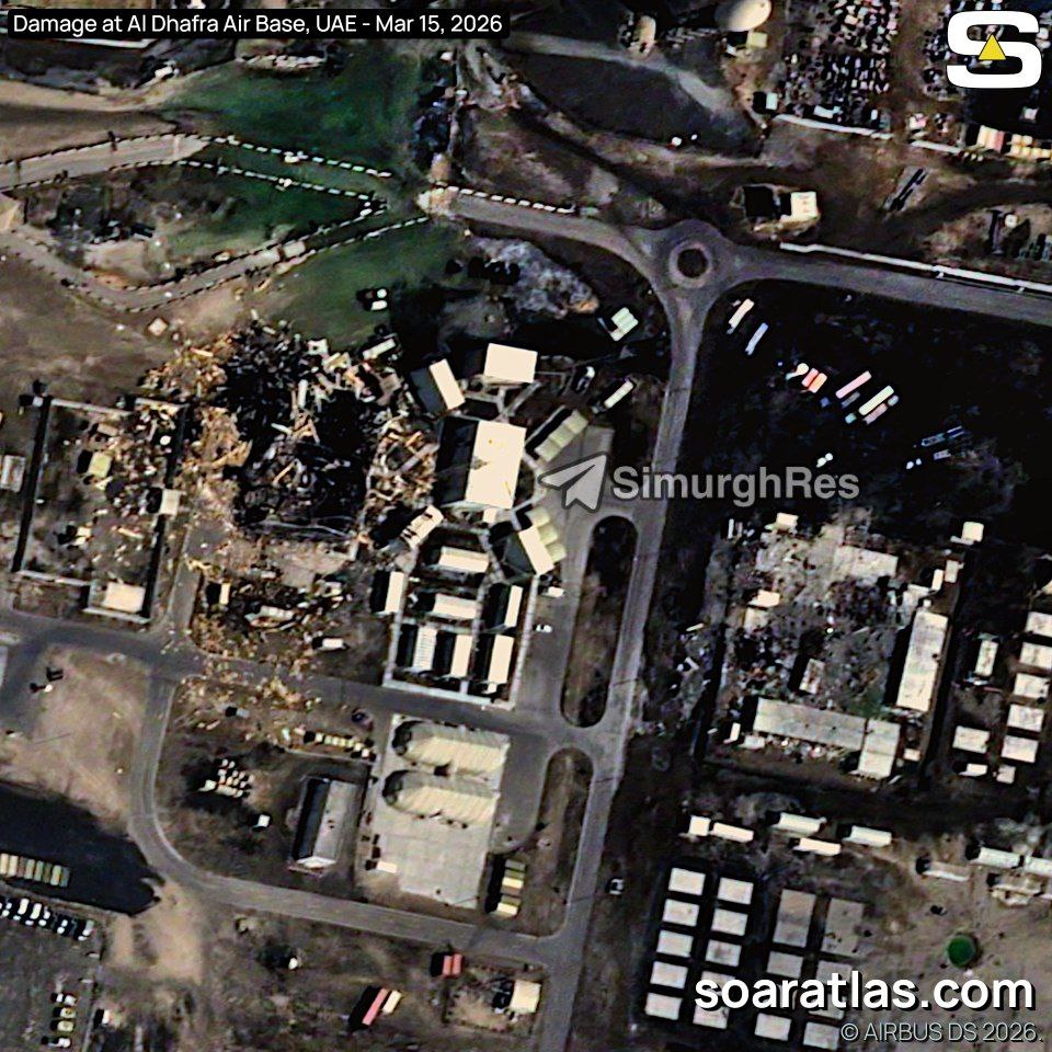 Central Ammunition Depot (evacuation-level damage) — satellite evidence